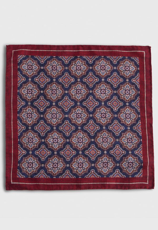 Paul Stuart Medallion Silk Reversible Pocket Square, image 2