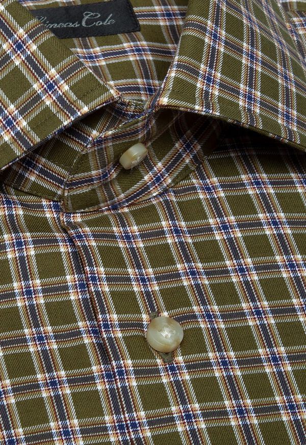 Paul Stuart Olive Plaid Dress Shirt, image 2