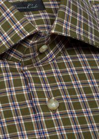 Paul Stuart Olive Plaid Dress Shirt, thumbnail 2