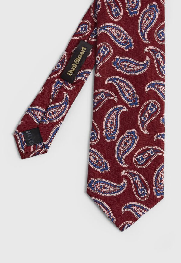Paul Stuart Linen Blend Summer Paisley Tie, image 1