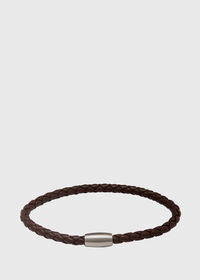 Paul Stuart Brown Woven Leather Bracelet with Magnetic Closure, thumbnail 1