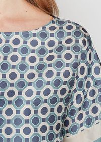 Paul Stuart Geometrical Print Silk Blouse, thumbnail 2