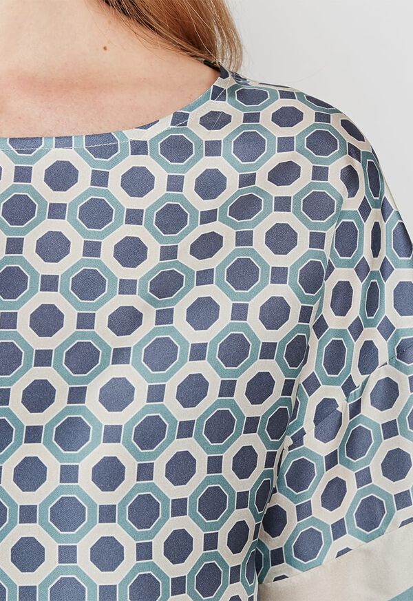 Paul Stuart Geometrical Print Silk Blouse, image 2