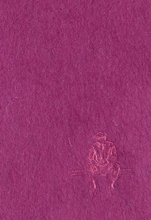 Paul Stuart Cashmere Solid Color Scarf with Embroidered Logo, image 36