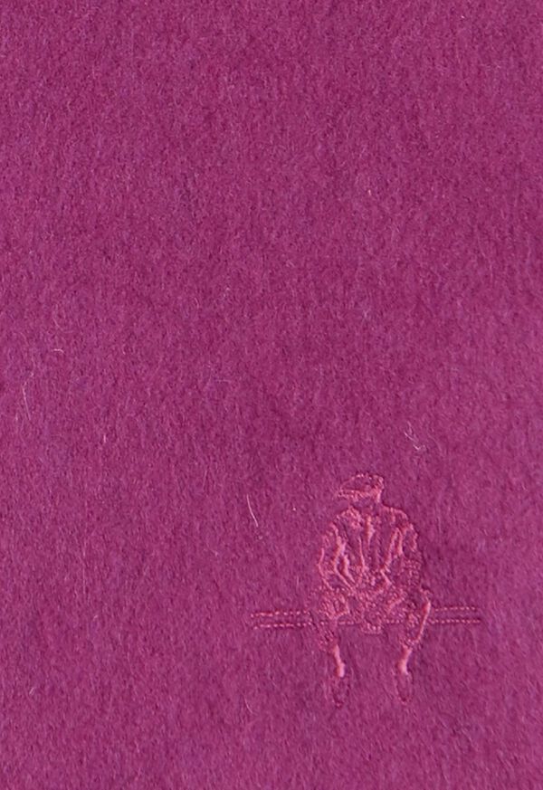 Paul Stuart Cashmere Solid Color Scarf with Embroidered Logo, image 36