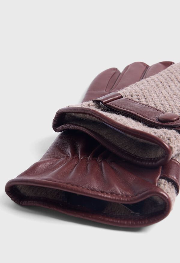 Paul Stuart Knit and Leather Two Tone Glove, image 2
