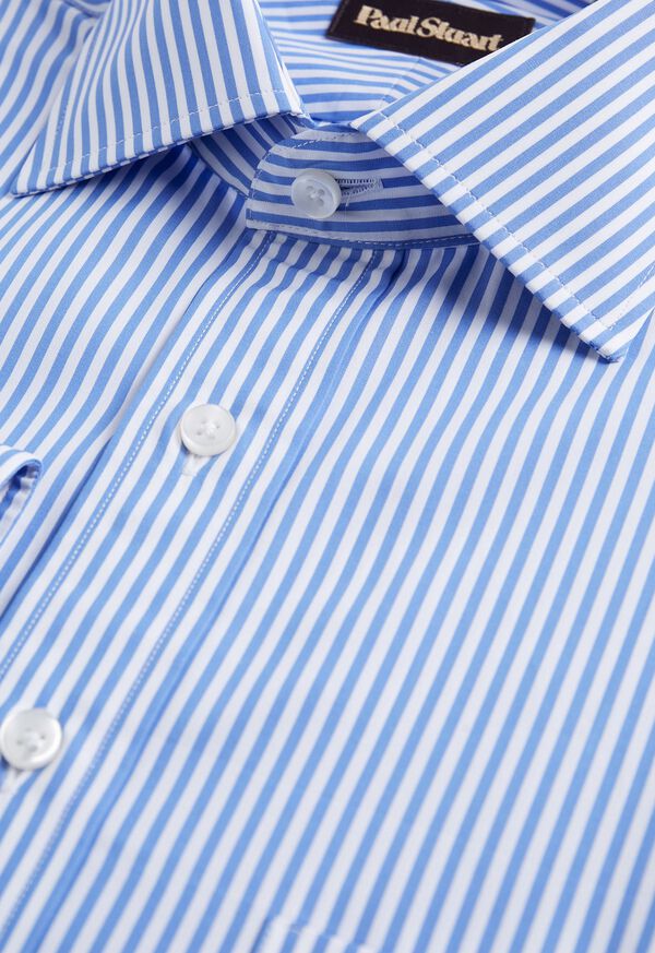 Blue and White Bengal Stripe Dress Shirt