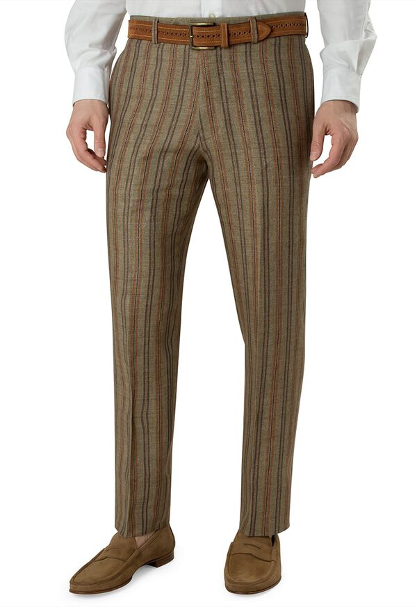 Paul Stuart Deco Stripe Linen Trouser, image 1