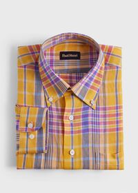 Paul Stuart Linen Plaid Sport Shirt, thumbnail 1