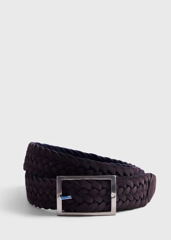 Paul Stuart Woven Suede and Wool Reversible Belt