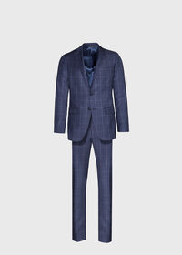 Paul Stuart Mid Blue Pane Wool Suit, thumbnail 1