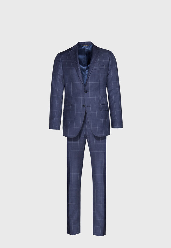 Paul Stuart Mid Blue Pane Wool Suit, image 1