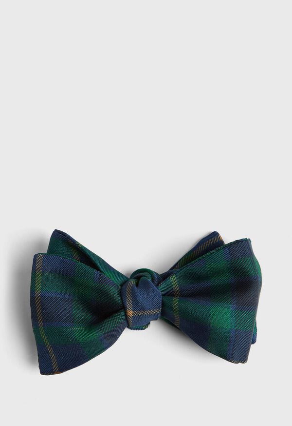 Paul Stuart Silk Check Bow Tie, image 1