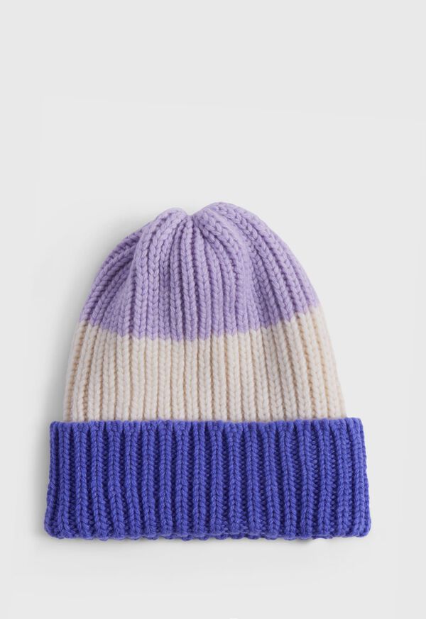 Paul Stuart Cashmere Tricolor Rib Beanie, image 1