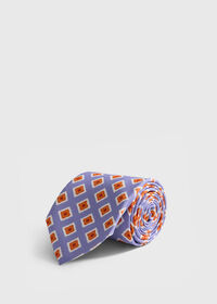 Paul Stuart Medallion Print Habotai Silk Tie, thumbnail 1