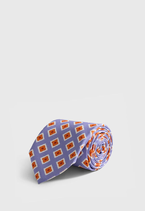Paul Stuart Medallion Print Habotai Silk Tie, image 1