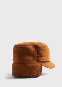Paul Stuart Sheepskin Hat with Leather Trim, thumbnail 2