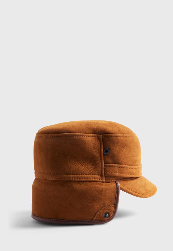 Paul Stuart Sheepskin Hat with Leather Trim, image 2