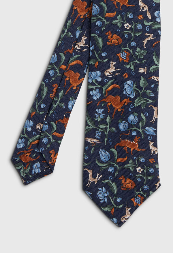 Paul Stuart Birds and Deer Motif Tie, image 1