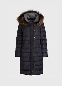 Paul Stuart Long Puffer Coat with Fur Hood, thumbnail 1