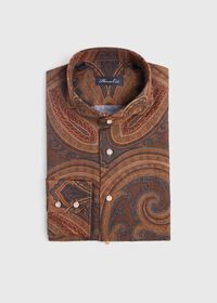 Paul Stuart Brown Paisley Print Sport Shirt, thumbnail 1