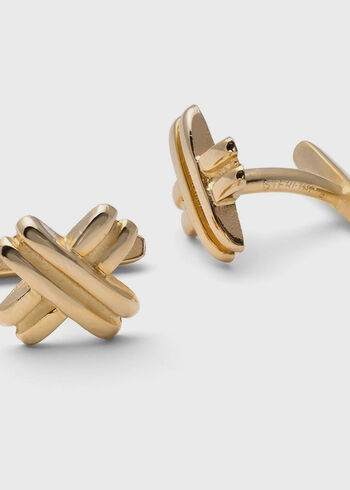 Paul Stuart Gold Vermeil "X" Cufflinks