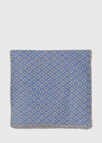 Paul Stuart Reversible Small Medallion Print Pocket Square, thumbnail 2