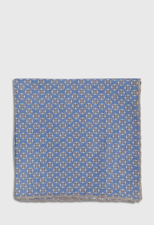 Paul Stuart Reversible Small Medallion Print Pocket Square, image 2