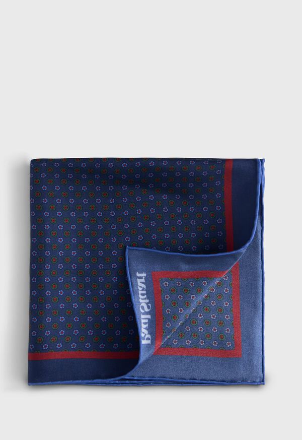 Paul Stuart Micro Medallion Print Pocket Square, image 1