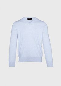 Paul Stuart Cotton and Cashmere V-neck Sweater, thumbnail 1
