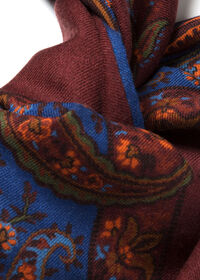 Paul Stuart Paisley Bordered Cashmere and Silk Scarf, thumbnail 3