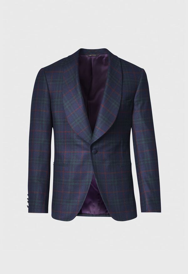 Paul Stuart Cashmere Plaid Shawl Collar Dinner Jacket, image 1