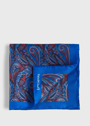 Paul Stuart Printed Silk Paisley Pocket Square