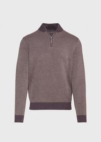 Paul Stuart Cashmere Birdseye Quarter Zip Sweater, thumbnail 1