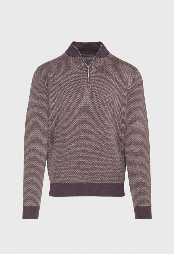 Paul Stuart Cashmere Birdseye Quarter Zip Sweater, image 1