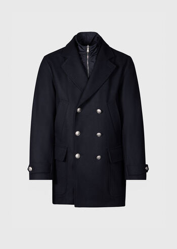 Paul Stuart Double Breasted Wool Coat & Detachable Jacket