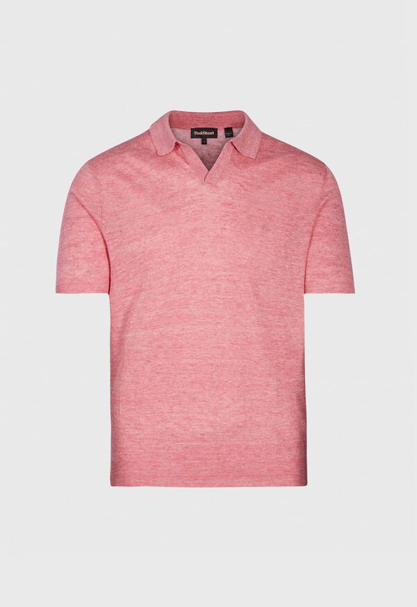 Paul Stuart Linen Open Collar Polo, image 1