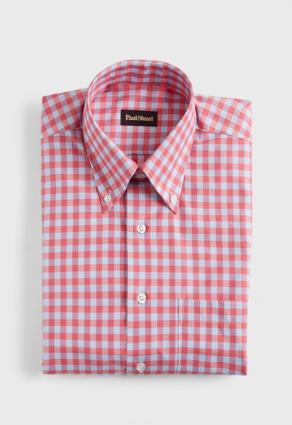 Paul Stuart Cotton Two Color Gingham Sport Shirt, image 1
