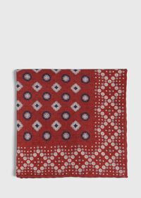Paul Stuart Reversible Large Print Medallion Pocket Square, thumbnail 2