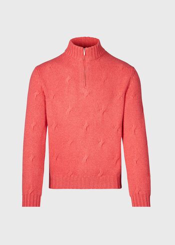 Paul Stuart Cable Cashmere Quarter Zip Sweater