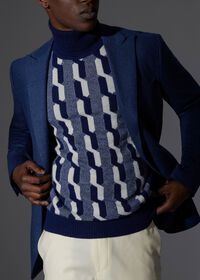 Paul Stuart Geometric Cashmere Turtleneck, thumbnail 2