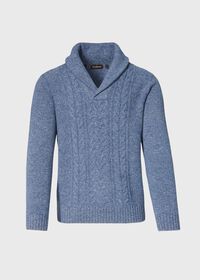 Paul Stuart Shawl Collar Center Cable Sweater, thumbnail 1