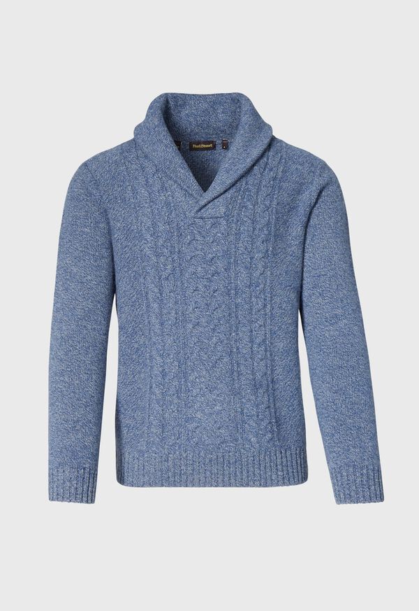 Paul Stuart Shawl Collar Center Cable Sweater, image 1