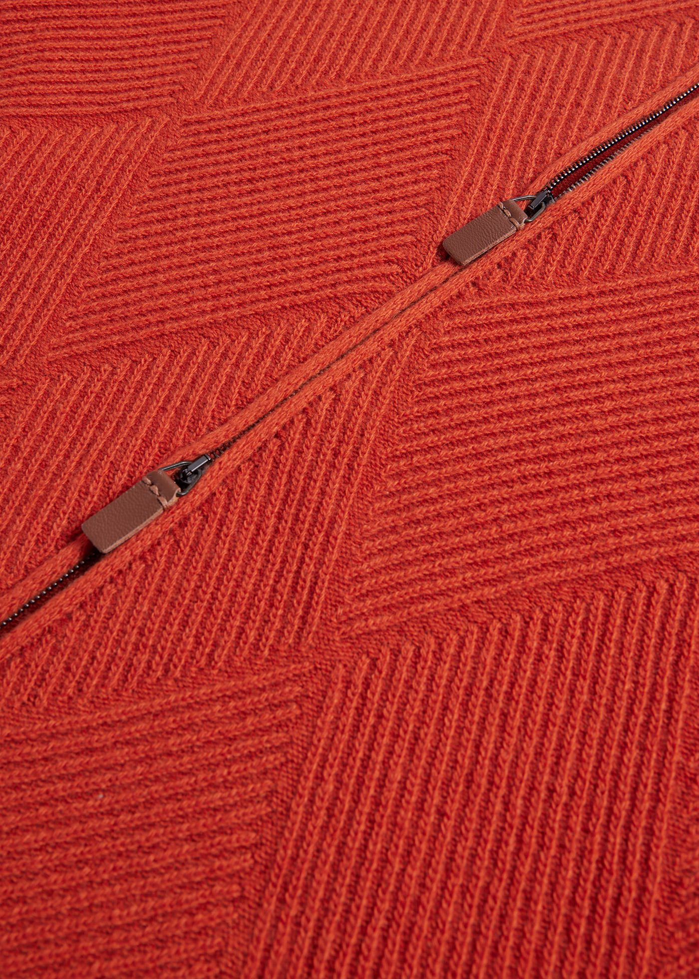 Wool and Cashmere Zip Jacquard Cardigan