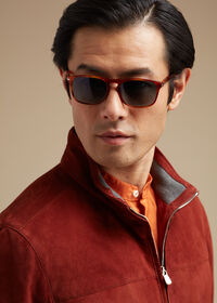 Paul Stuart Suede Bomber Jacket with Knit Trim, thumbnail 2