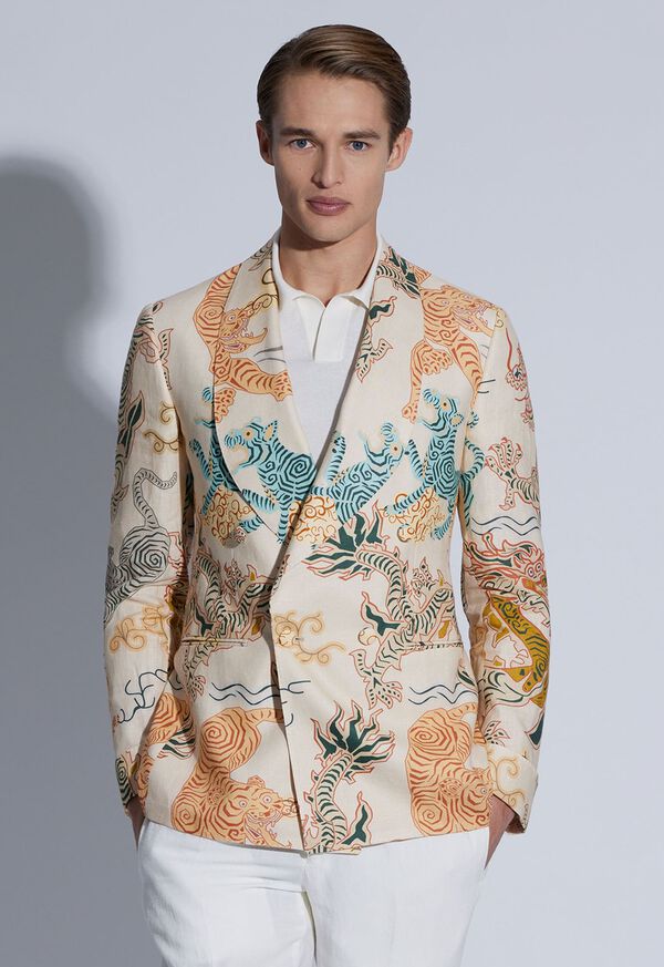 Paul Stuart Linen Dragon & Tiger Jacket, image 2