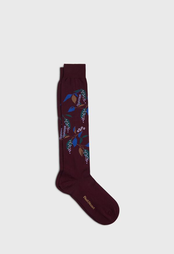 Paul Stuart Cotton Blend Motif Floral Sock, image 1