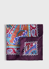Paul Stuart Printed Silk Paisley Pocket Square, thumbnail 1