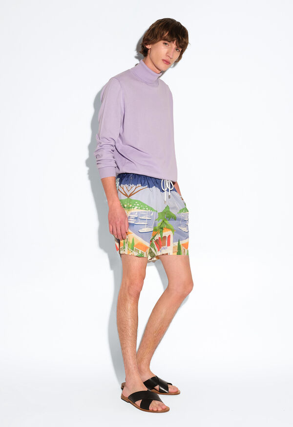 Paul Stuart Palm Tree and Lake Scene Swim Trunk, image 2