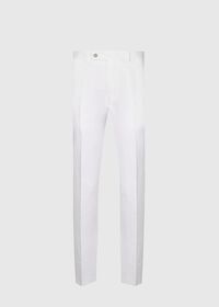 Paul Stuart White Solid Linen & Cotton Pant, thumbnail 1